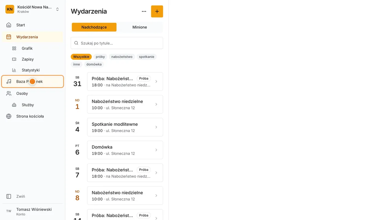 Krok 5: Wydarzenia, obsady i piosenki są tam, gdzie były.