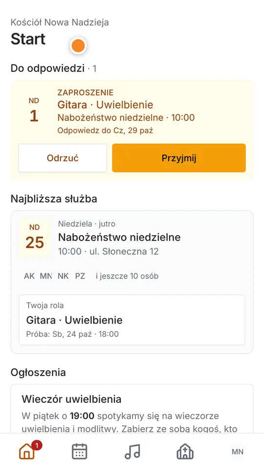 Krok 1: Start to Twoja strona główna. Wszystko, co ważne, masz tu w jednym miejscu.