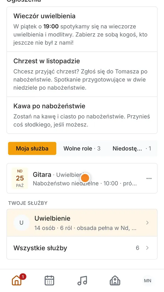 Krok 5: Pod spodem trzy zakładki. W Mojej służbie są wszystkie Twoje służby.