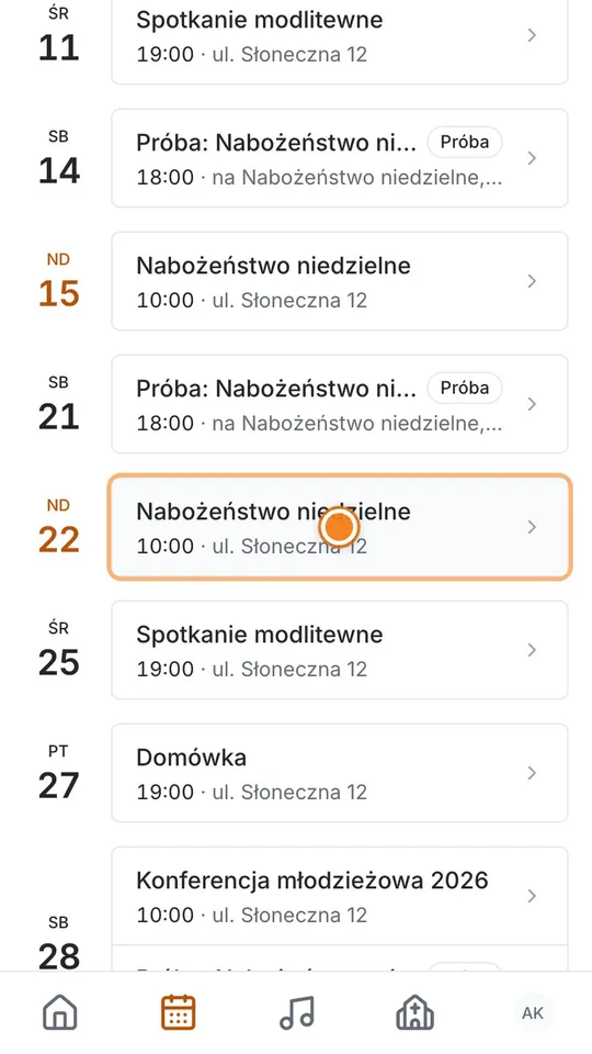 Krok 1: Planujesz uwielbienie na niedzielę? Zacznij od agendy.