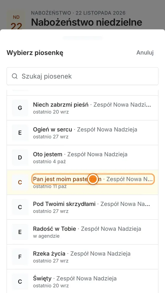 Krok 3: Stuknij jedno z nich i wybierz piosenkę z listy.