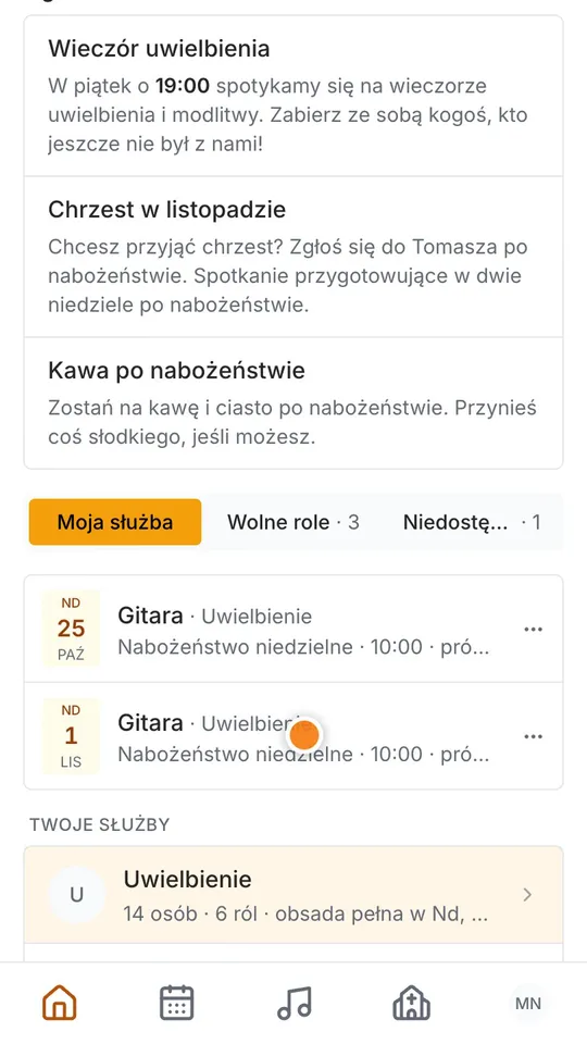 Krok 6: Wszystkie swoje służby znajdziesz na Starcie, w zakładce Moja służba. A dzień wcześniej przypomnimy Ci o każdej z nich.