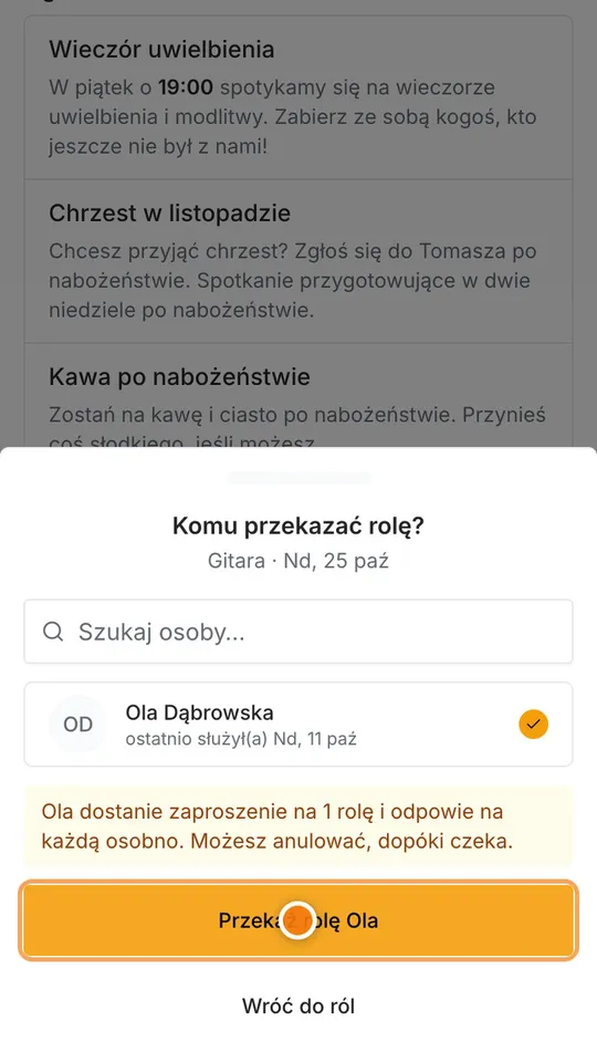 Krok 4: Wybierz kogoś, kto pełni tę samą rolę. Dostanie zaproszenie.